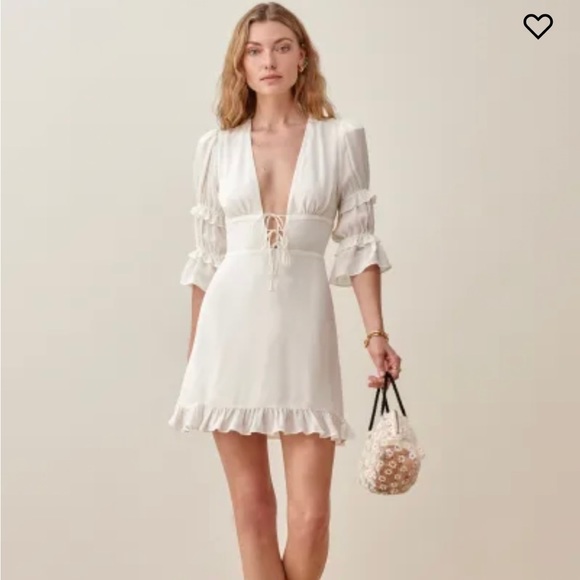 NWT Reformation Laurelei Dress Ivory - Size 8 - Picture 1 of 7